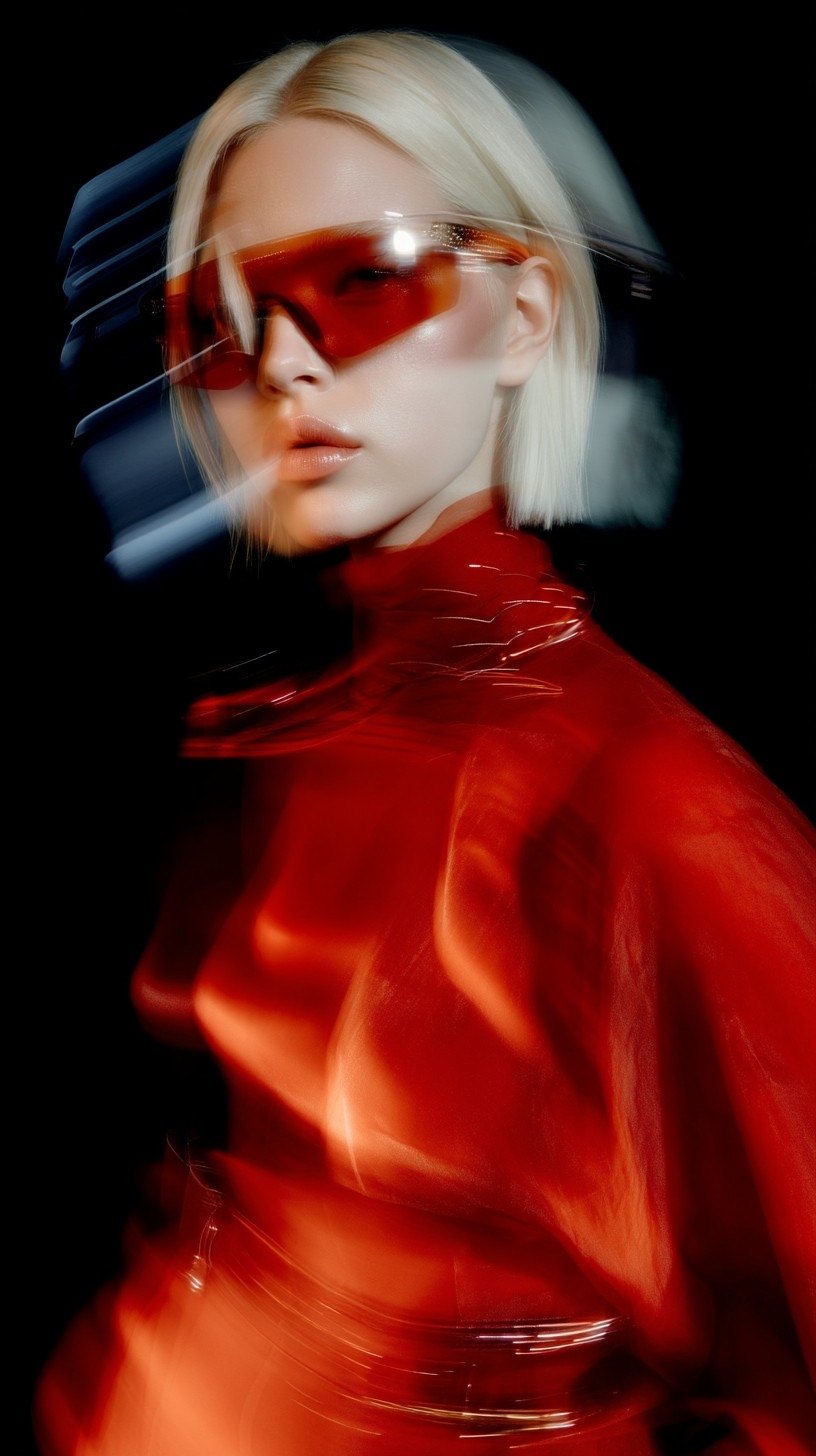 Red look in long exposure against black